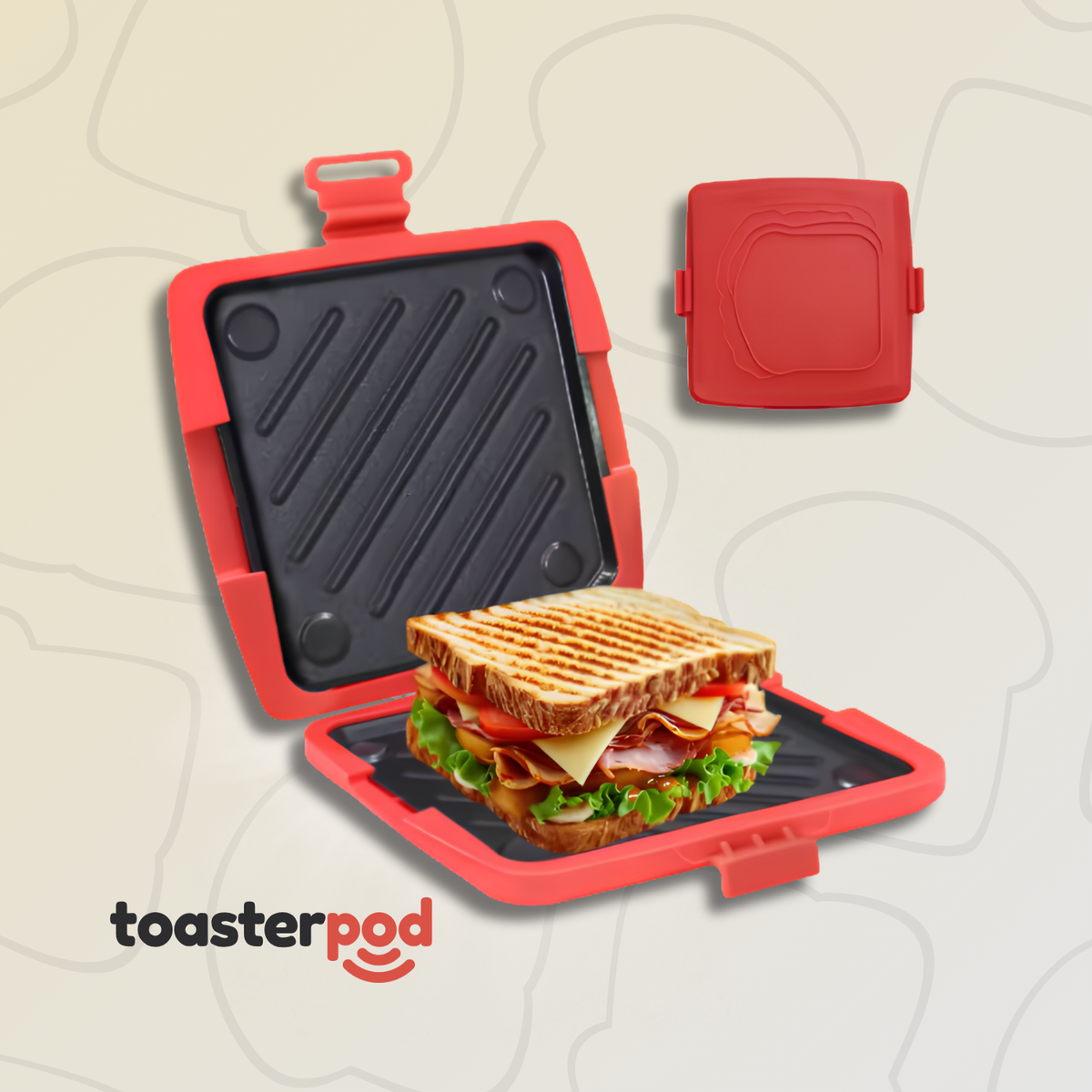 toasterpod Microwave Toastie Maker - Red