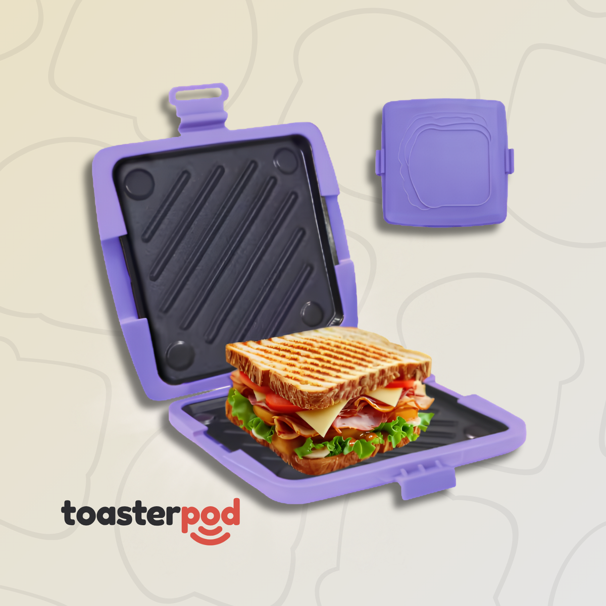 toasterpod Microwave Toastie Maker - Purple